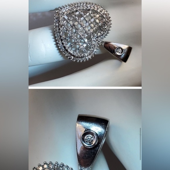 Heart pendant 14k-585 solid Gold and earth natural sparkling Diamonds Heart - Picture 9 of 9